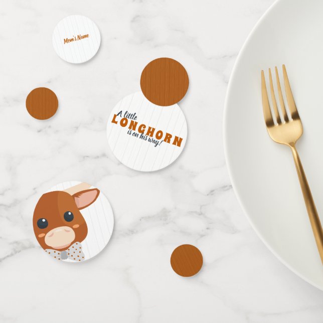 Baby Boy Longhorn Burnt Orange Babydusche Konfetti (Gruppe)