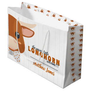 Baby Boy Longhorn Burnt Orange Große Geschenktüte