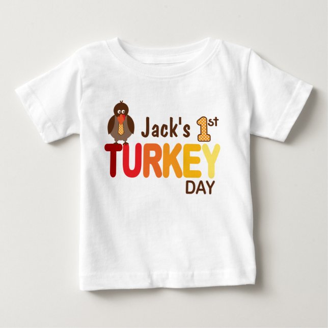 Baby Boy Mein erstes Türkei Day Erntedank Shirt (Vorderseite)
