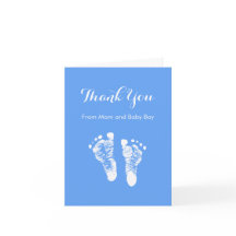 Baby Boy Merci mignon bleu Nouveau-né empreintes