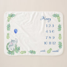 Baby Boy Milestone Sherpa Blanket Monatlich Woche