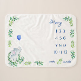 Baby Boy Milestone Sherpa Blanket Monatlich Woche Sherpadecke