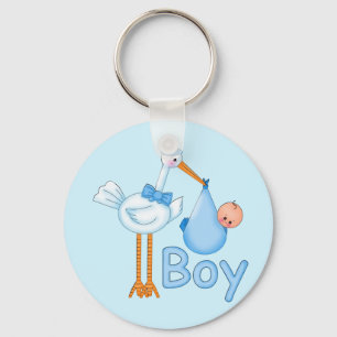 Baby Boy mit Stork Schlüsselanhänger