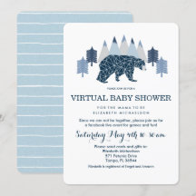 Baby Boy Moderne Bear virtuelle Babydusche