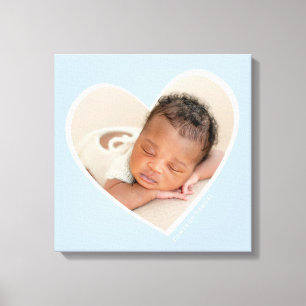 BABY BOY Modernes Foto in blass blau Leinwanddruck