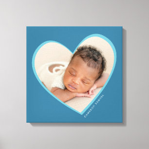 BABY BOY Modernes Foto in einem überlagerten Herzr Leinwanddruck
