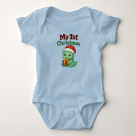Baby Boy My 1st Christmas Dino Baby Strampler