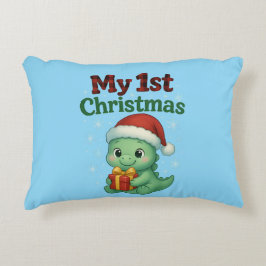 Baby Boy My 1st Christmas Dino Dekokissen