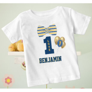 Baby Boy Name Eine Liebe Bow Krawatte Blue T-shirt