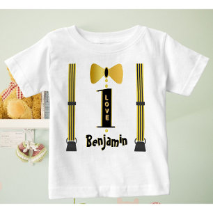 Baby Boy Name One Liebe Tuxedo T-shirt
