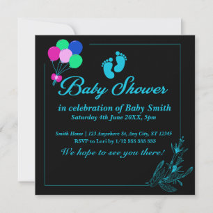 Baby Boy Niedlich Baby Dusche Einladung