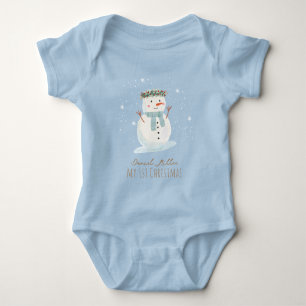 Baby Boy Niedlich Snowman First Christmas Strampler