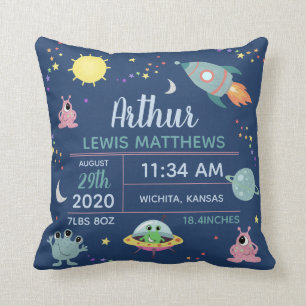 Baby Boy Niedlich Space Alien Geburtsname Kissen
