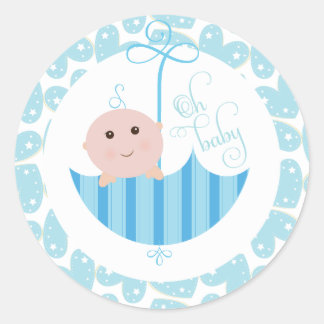 Baby Boy Oh Baby Dusche umberella Sticker