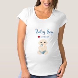Baby Boy On Board Illustration in Blue Design T-Shirt