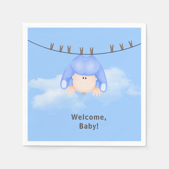 Baby Boy on Clothesline Serviette (Vorderseite)