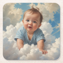 Baby Boy on Cloud Rechteckiger Pappuntersetzer