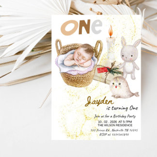 Baby Boy ONE 1st Birthday-Boy First Birthday Party Einladung