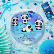 Baby Boy Pandas Baby Duschpapier Teller