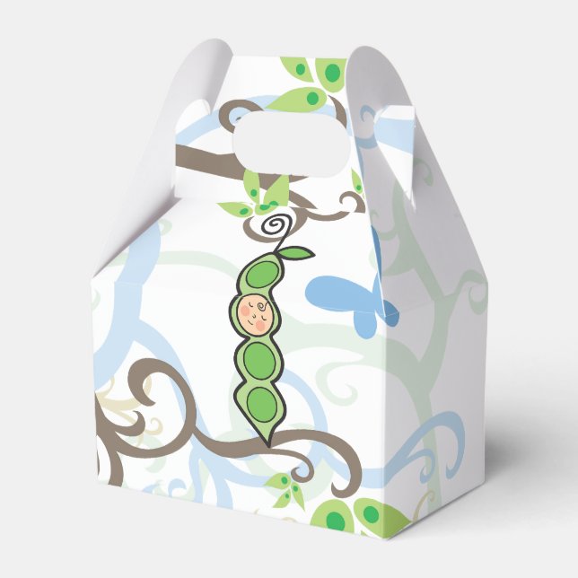 Baby Boy Pee in einer Pod Whimsical Garden Geschen Geschenkschachtel (Vorderseite)