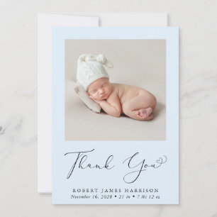 Baby Boy Photo Merci bleu Faire-part de naissance
