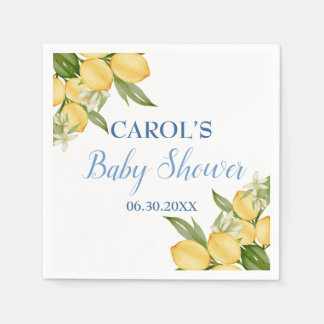Baby Boy Positano Lemons Blue Pattern Baby Dusche Serviette