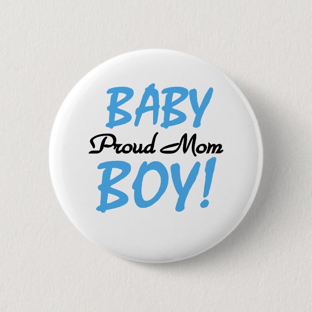 Baby Boy Proud Mama Button (Vorderseite)