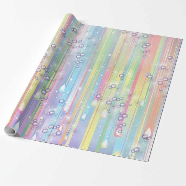 Baby Boy Regenbogen Bubbles Baby Dusche Geschenkpapier (Ungerollt)