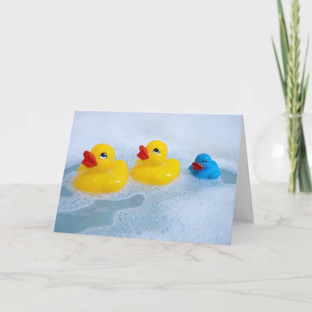 Baby Boy Rubber Duck Karte (Vorderseite)