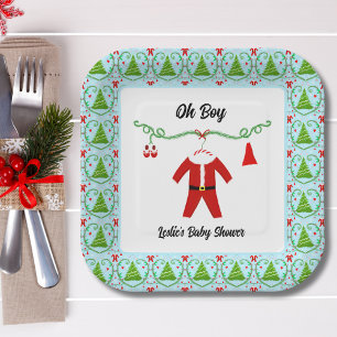 Baby Boy Santa Outfit Baby Shower Pappteller