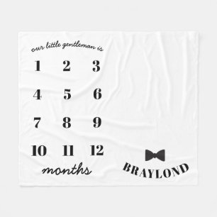 Baby-Boy-Schleife Monatlicher Meilenstein-Decke Fleecedecke
