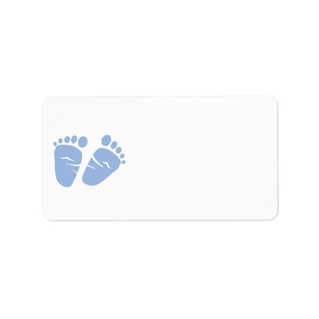 Baby Boy Shower Blue Feet Adressaufkleber (Vorne)