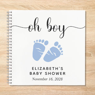 Baby Boy Shower Blue Feet Gästebuch Notizbuch
