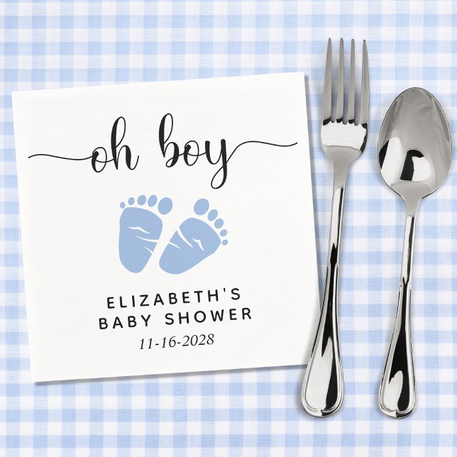 Baby Boy Shower Blue Feet Serviette (Von Creator hochgeladen)