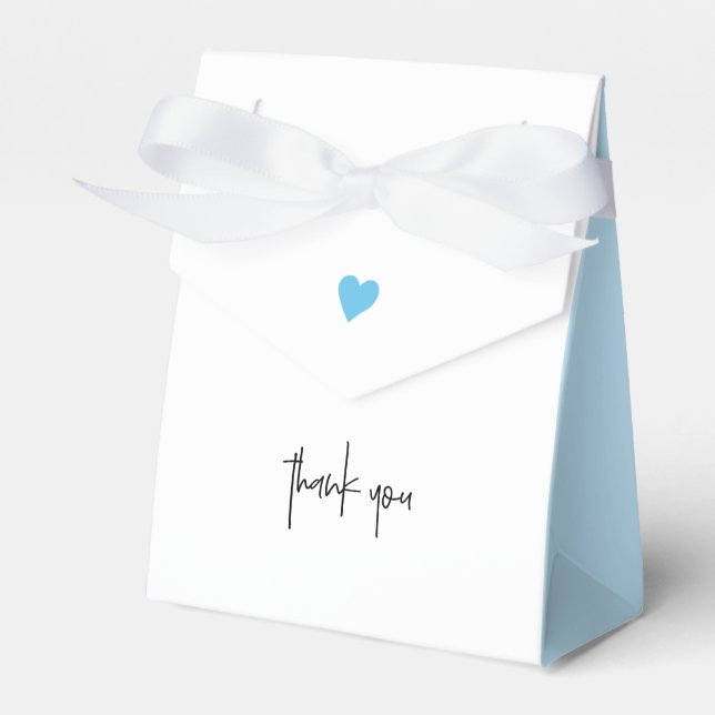 Baby Boy Shower Blue Heart Ribbon Vielen Dank Geschenkschachtel (Vorderseite)