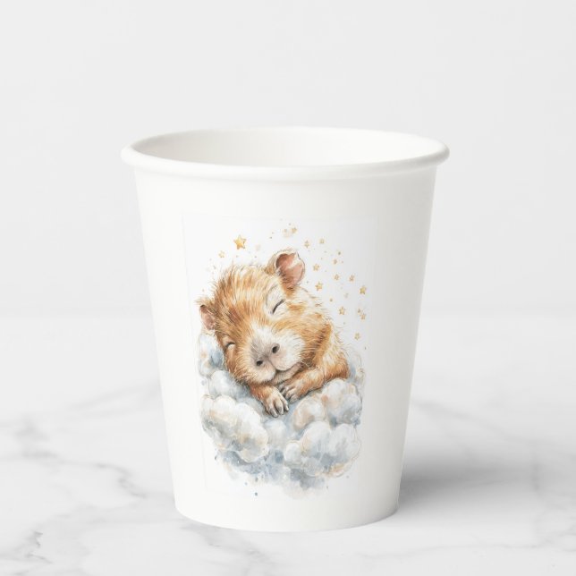 Baby Boy Shower • Capybara Design Pappbecher (Vorderseite)
