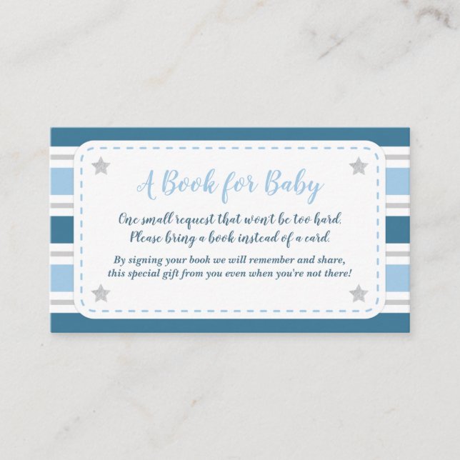 Baby Boy Shower Card Bringen Sie eine Reservekarte Begleitkarte (Vorderseite)