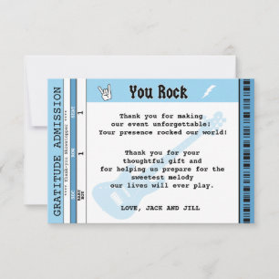BABY BOY SHOWER CONCERT TICKET DANKEN DANKESKARTE