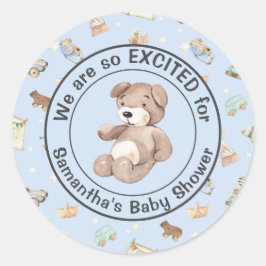 Baby Boy Shower Einladung Umschlag (20) Runder Aufkleber