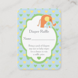  Baby Boy Shower Elephants Diaper Raffle Begleitkarte