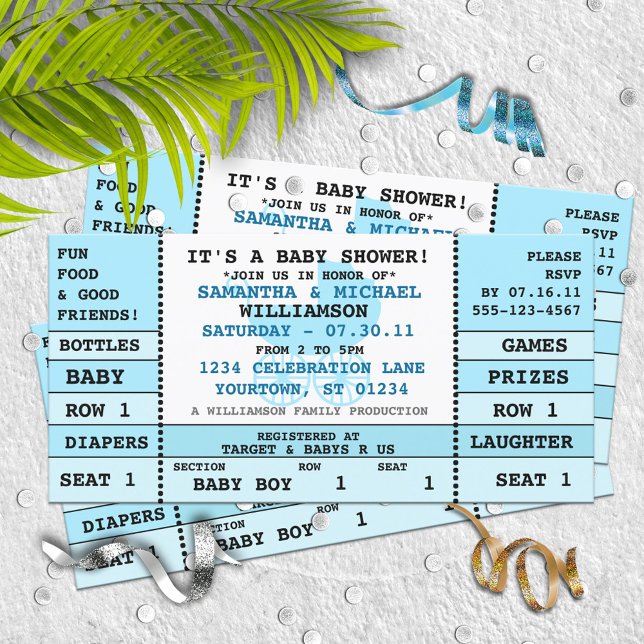 Baby Boy Shower Konzert Ticket Einladungskarte (Von Creator hochgeladen)