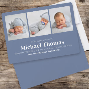 Baby Boy Simple Foto Collage Blue