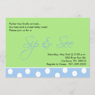 Baby Boy Sip and See Invitations