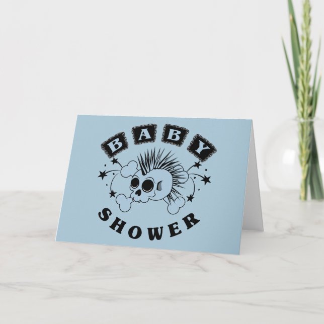 Baby Boy Skull Einladung (Vorderseite)