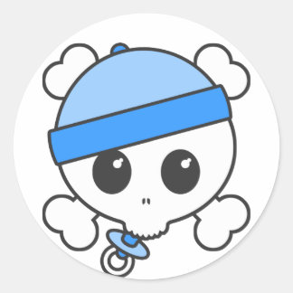 Baby Boy Skully Runder Aufkleber