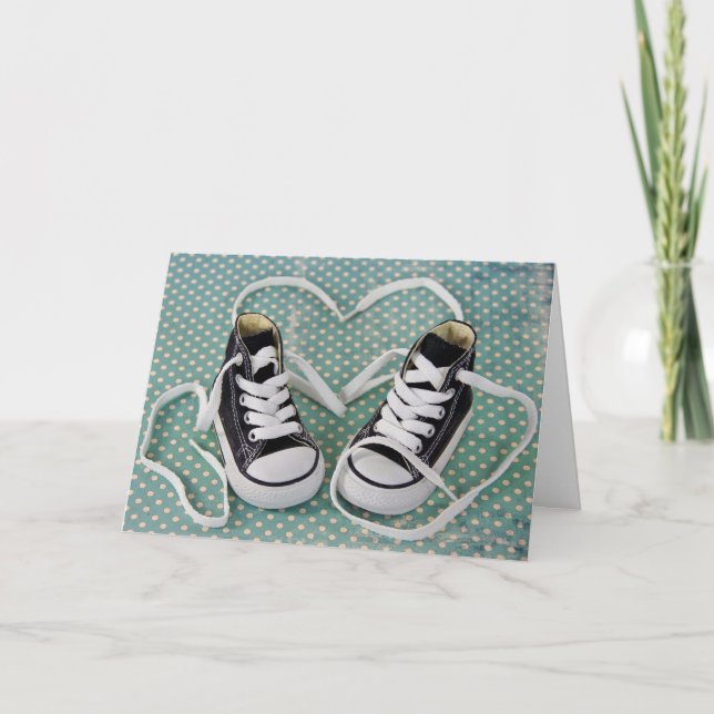 Baby Boy Sneakers Karte (Vorderseite)