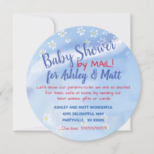 Baby Boy Soft Daisies Watercolor Babydusche Einladung