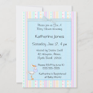 Baby Boy Stork Shower Invitations