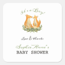 Baby Boy Sweet Fox Woodland Babydusche