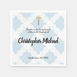 Baby Boy Taufe blau-weiße Kreismuster Serviette